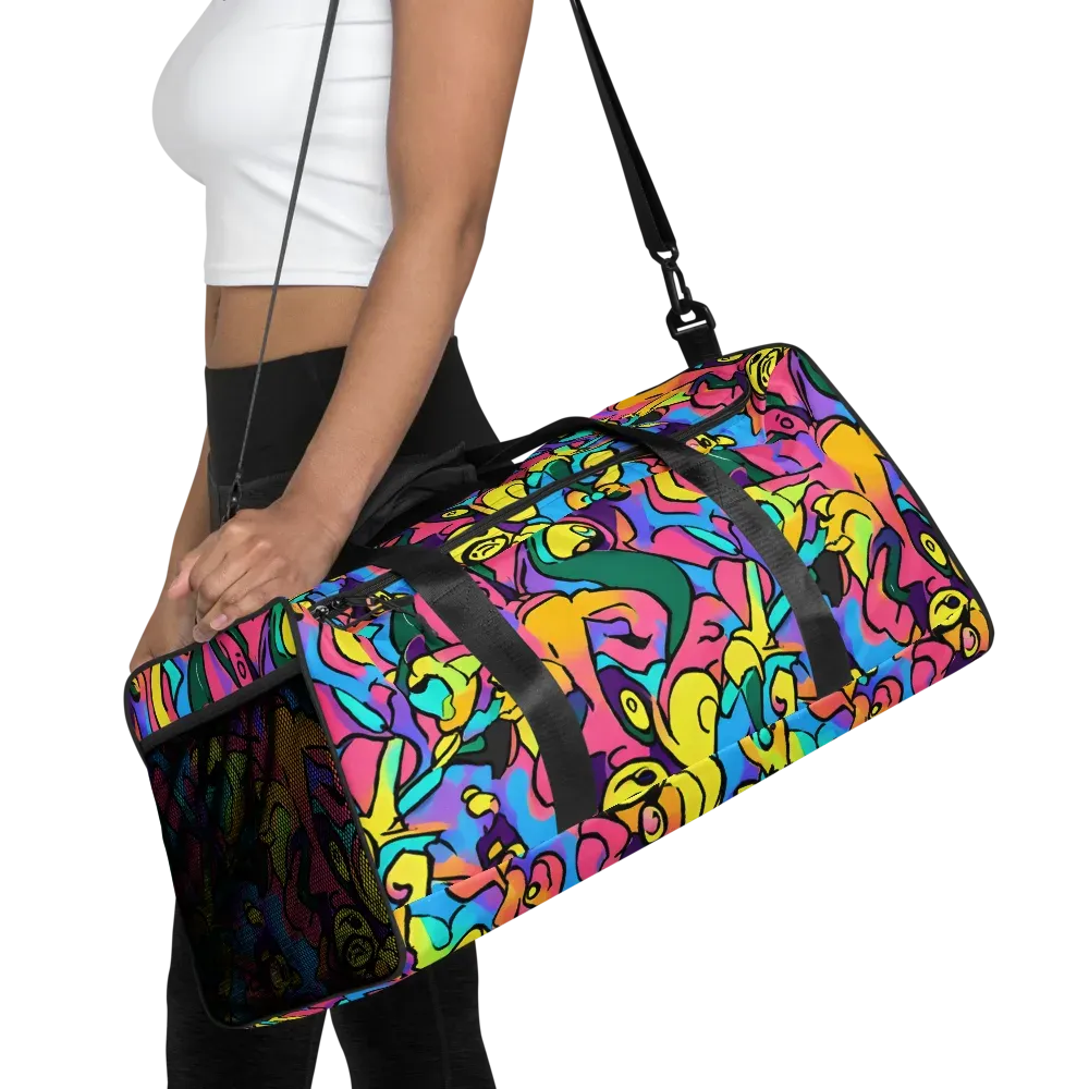 Chromatic Mischief on Duffle Bag — Front