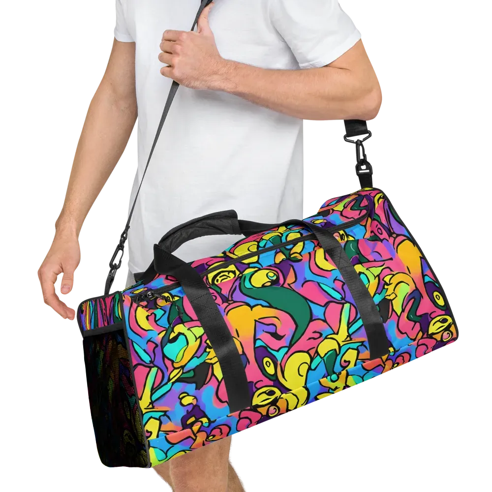 Chromatic Mischief on Duffle Bag — Right Front