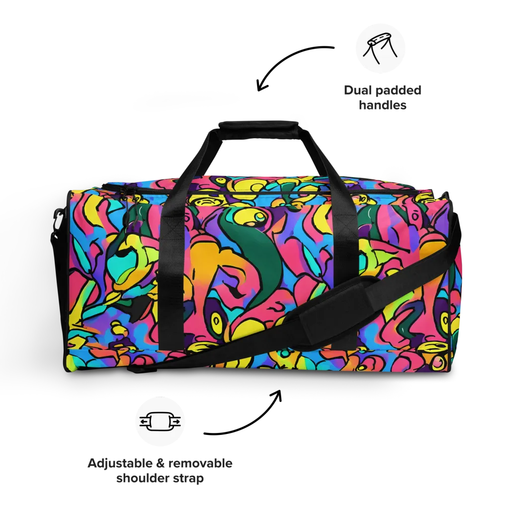 Chromatic Mischief on Duffle Bag — Front