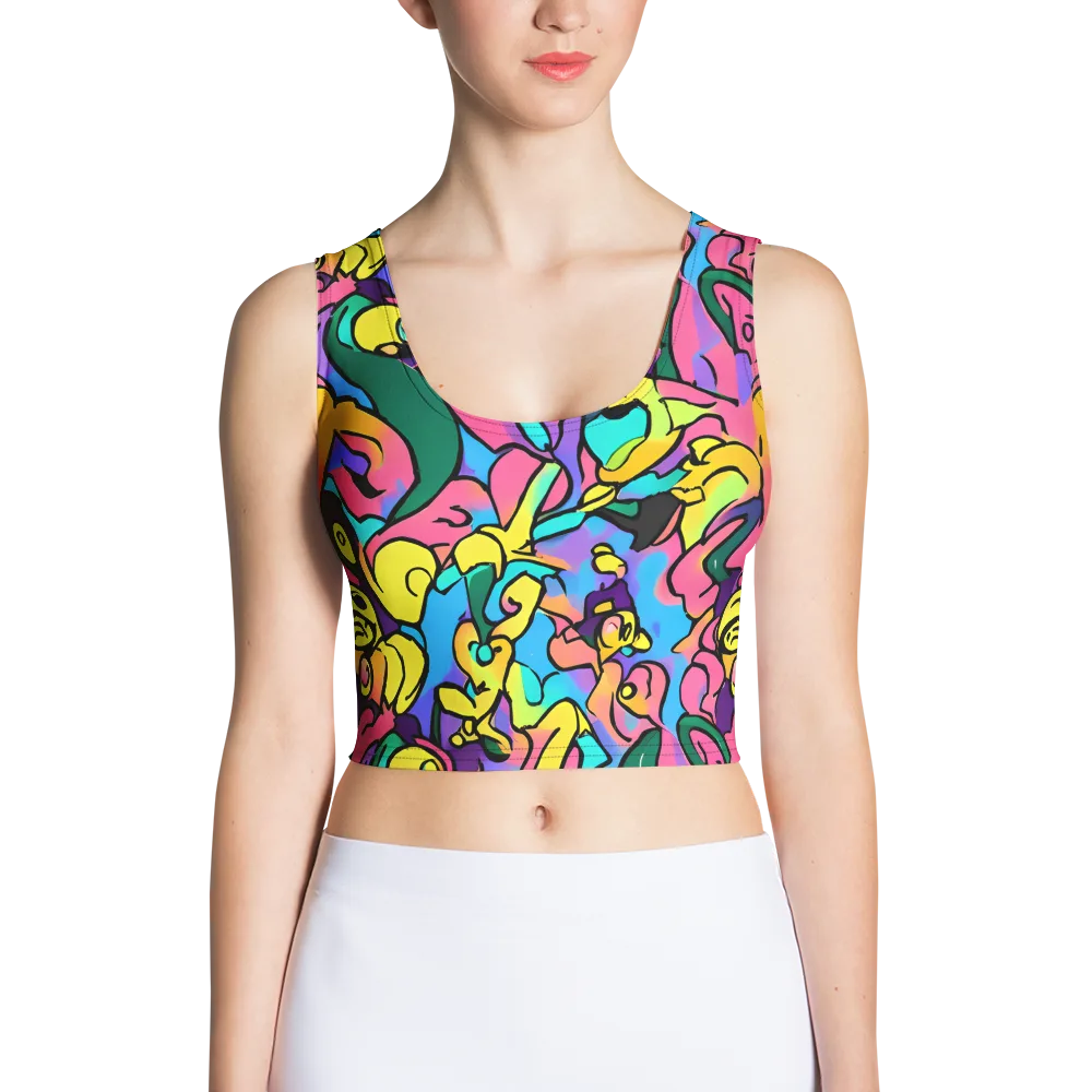 Chromatic Mischief on Crop Top — Front
