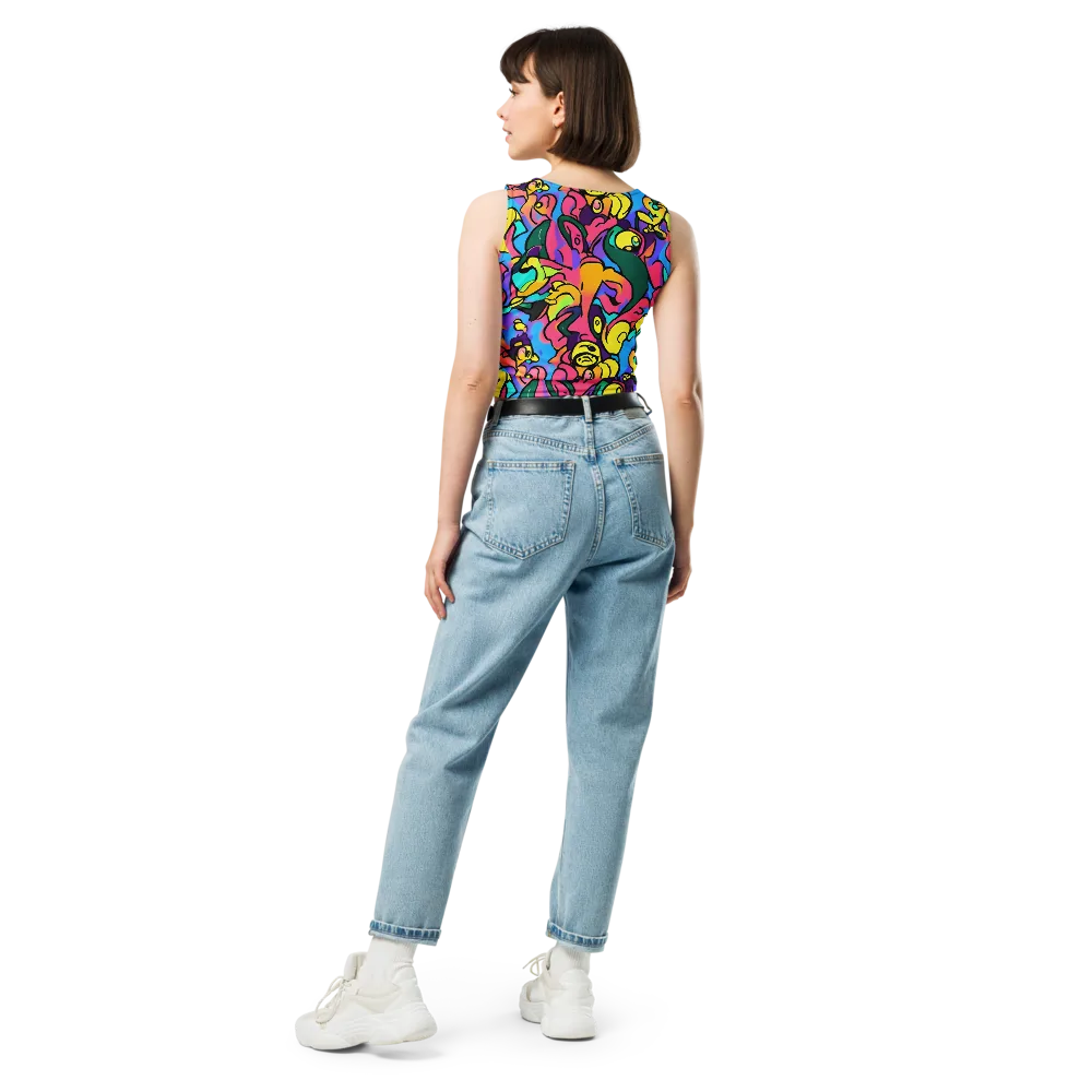 Chromatic Mischief on Crop Top — Back