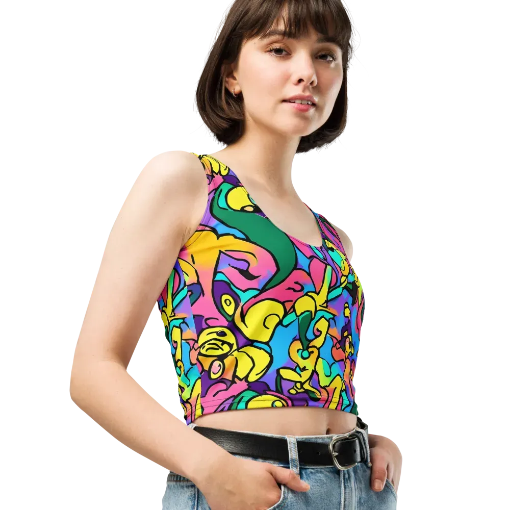 Chromatic Mischief on Crop Top — Right Front