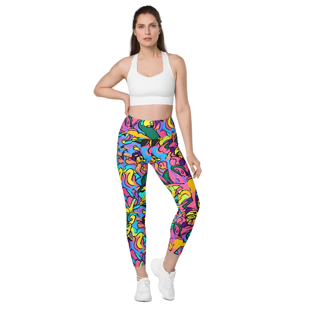 Chromatic Mischief on Leggings with Pockets — Front