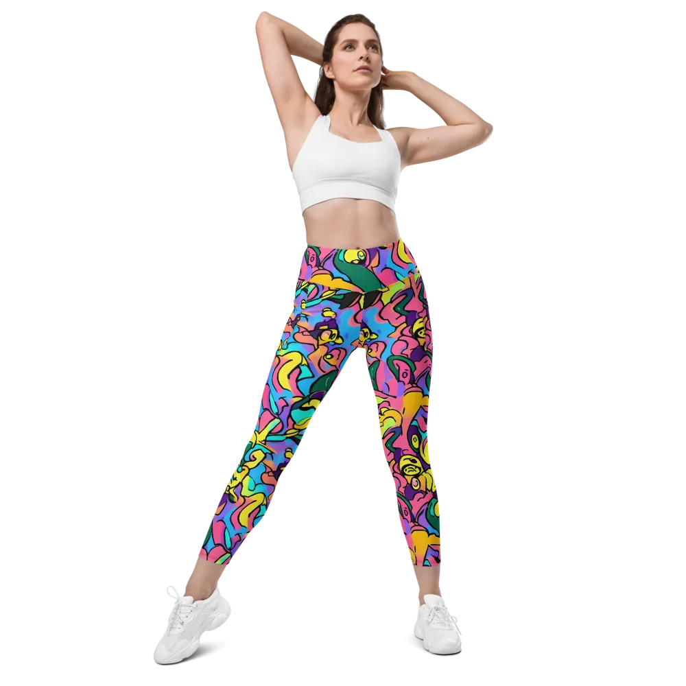Chromatic Mischief on Leggings with Pockets — Front