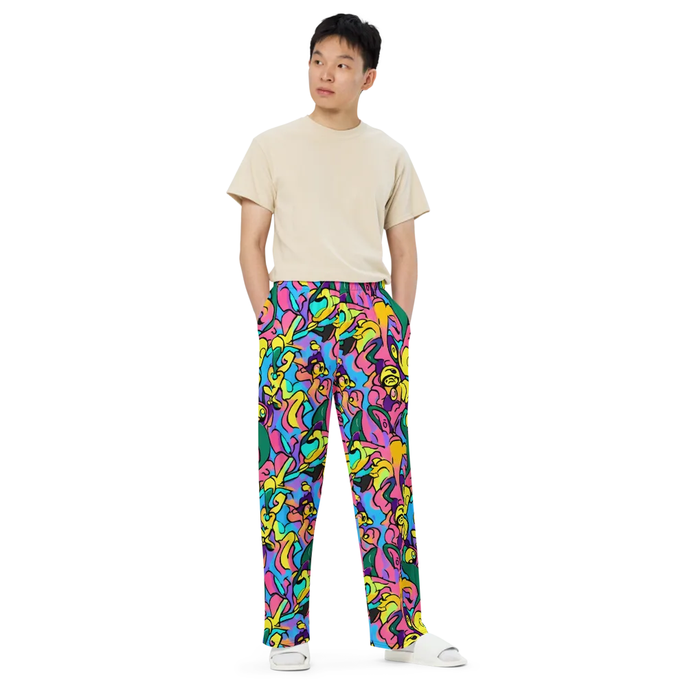 Chromatic Mischief on Wide-Leg Pants — Front