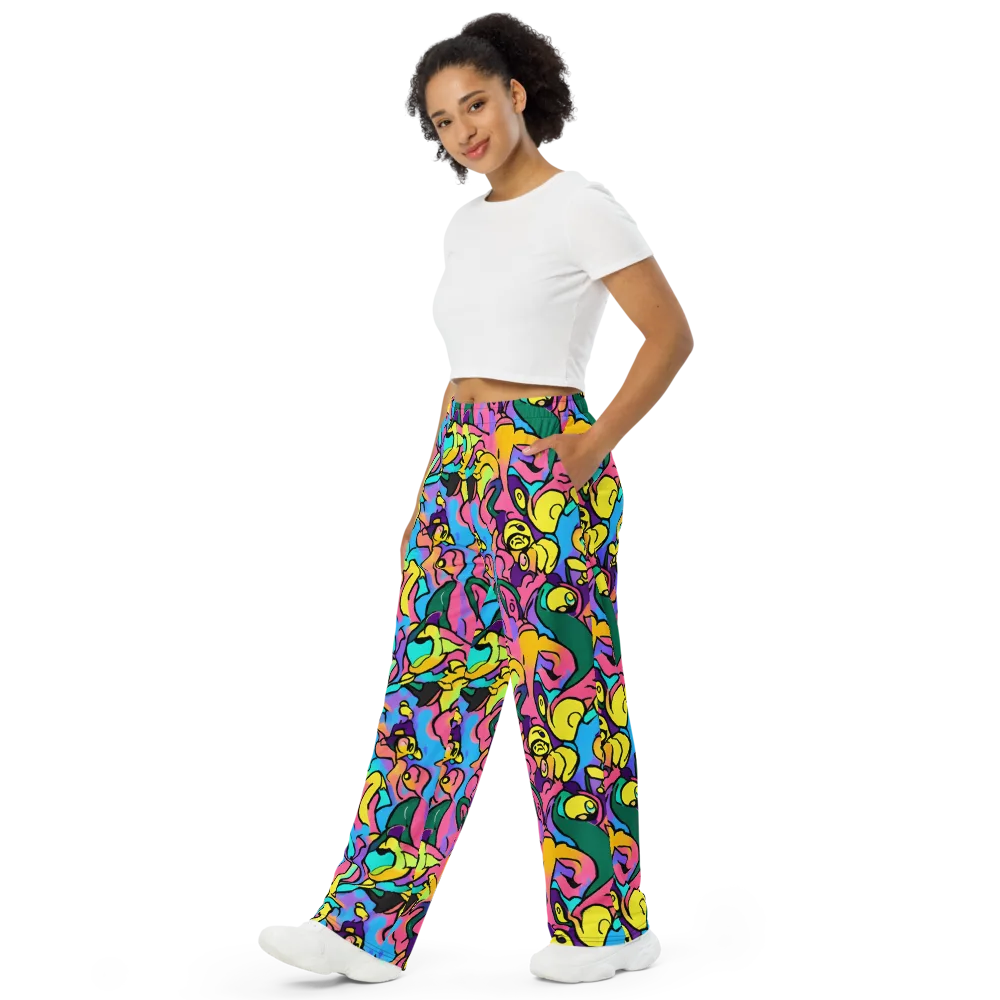 Chromatic Mischief on Wide-Leg Pants — Left Front