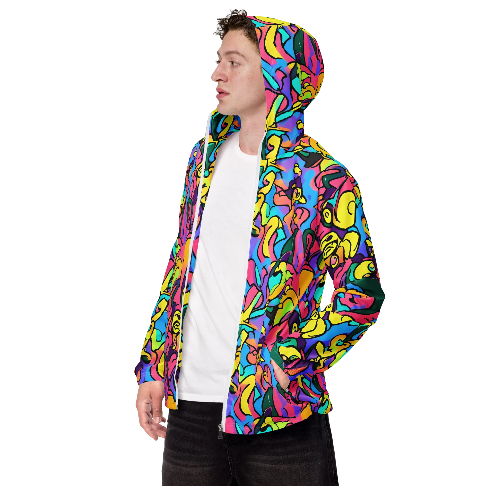 Chromatic Mischief on Men's Windbreaker — Left Front