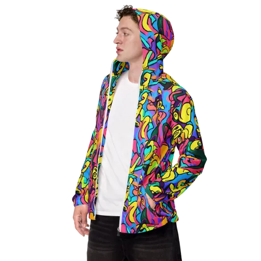 Chromatic Mischief on a Men's Windbreaker