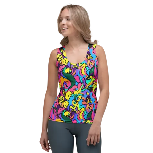 Chromatic Mischief on a Women's Tank Top