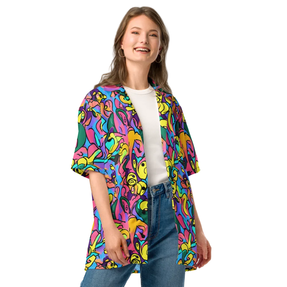 Chromatic Mischief on Button Shirt — Front