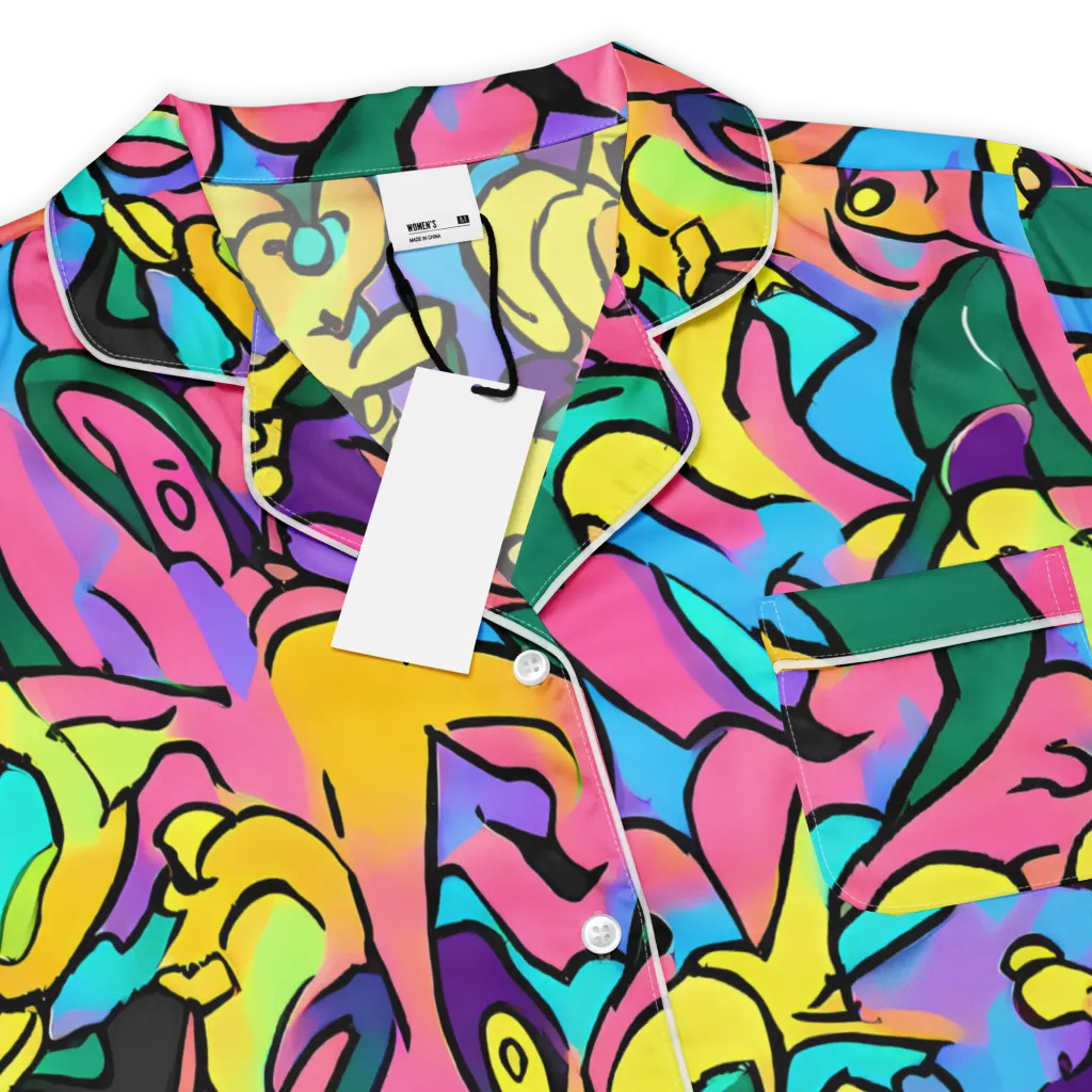 Chromatic Mischief on Women's Short Sleeve Pajama Top — Product details