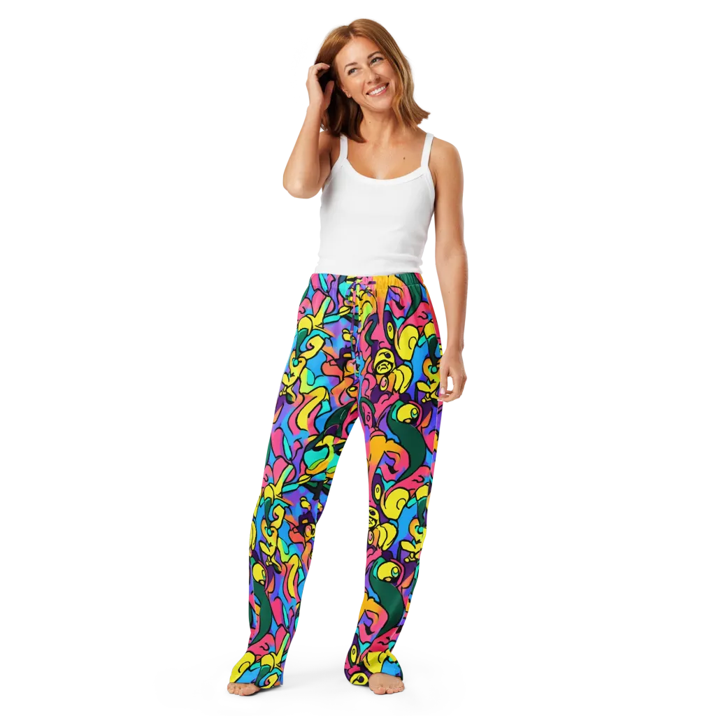 Chromatic Mischief on Women's Pajama Pants — Front