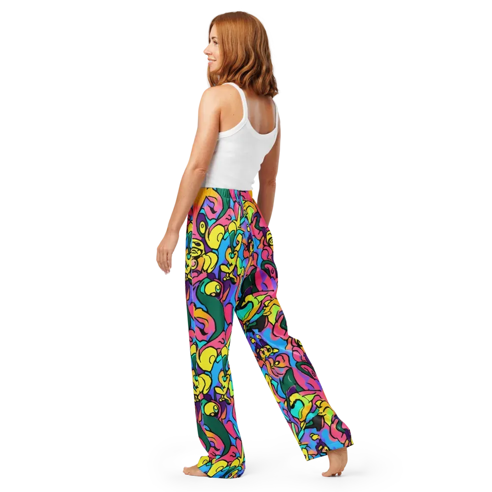 Chromatic Mischief on Women's Pajama Pants — Back