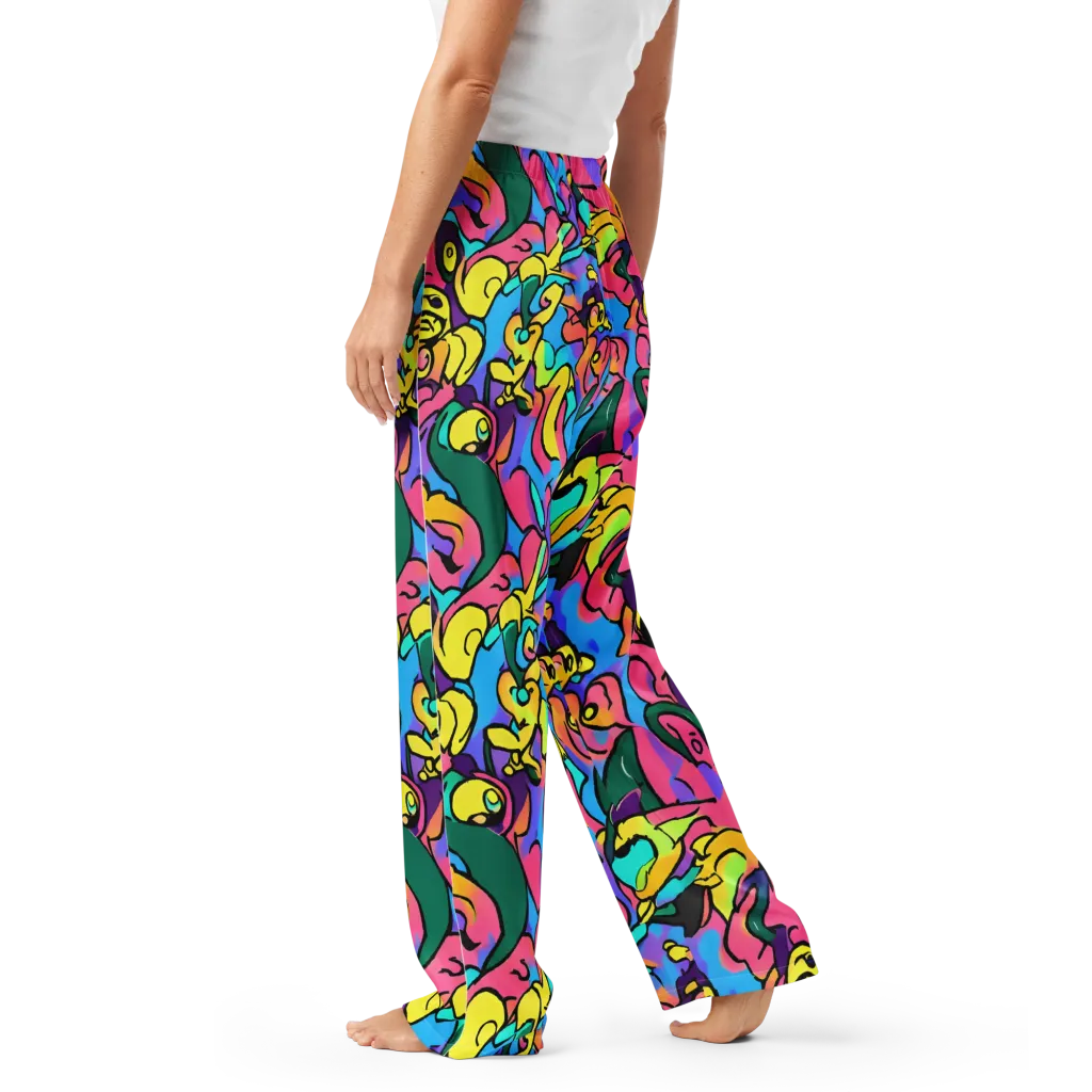 Chromatic Mischief on Women's Pajama Pants — Left