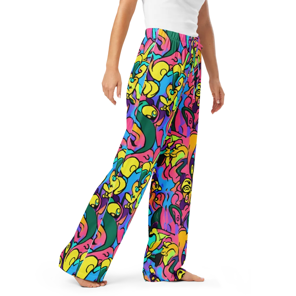 Chromatic Mischief on Women's Pajama Pants — Right Front