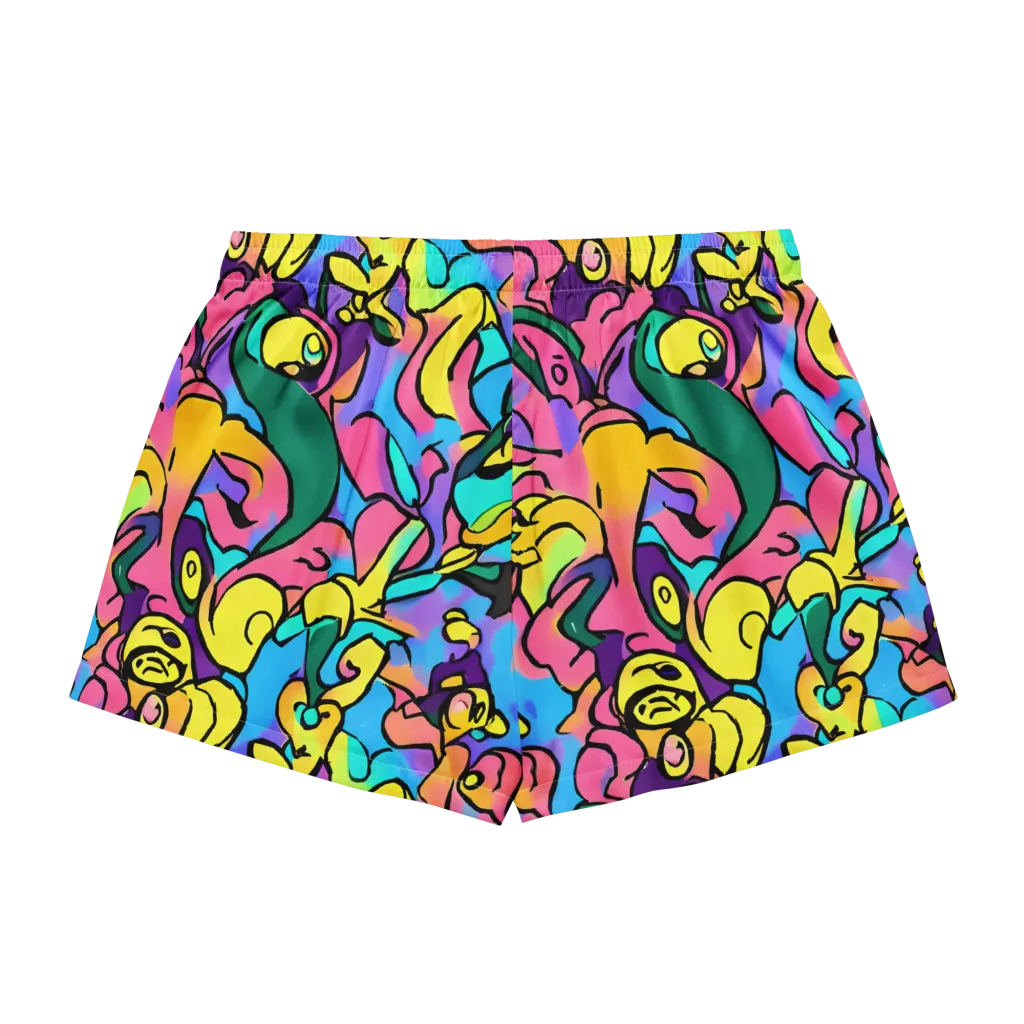 Chromatic Mischief on Women's Pajama Shorts — Back