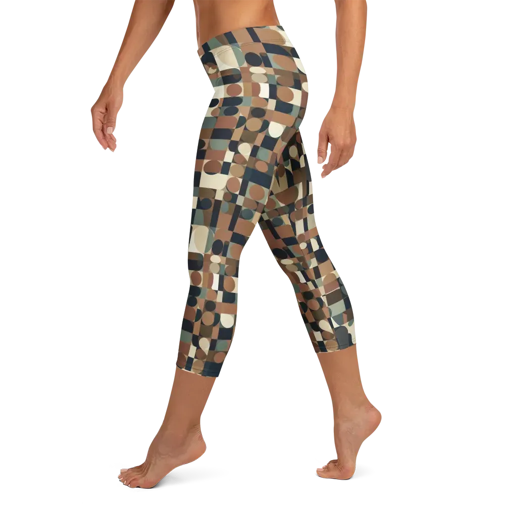 Café Geometry on Capri Leggings — Left