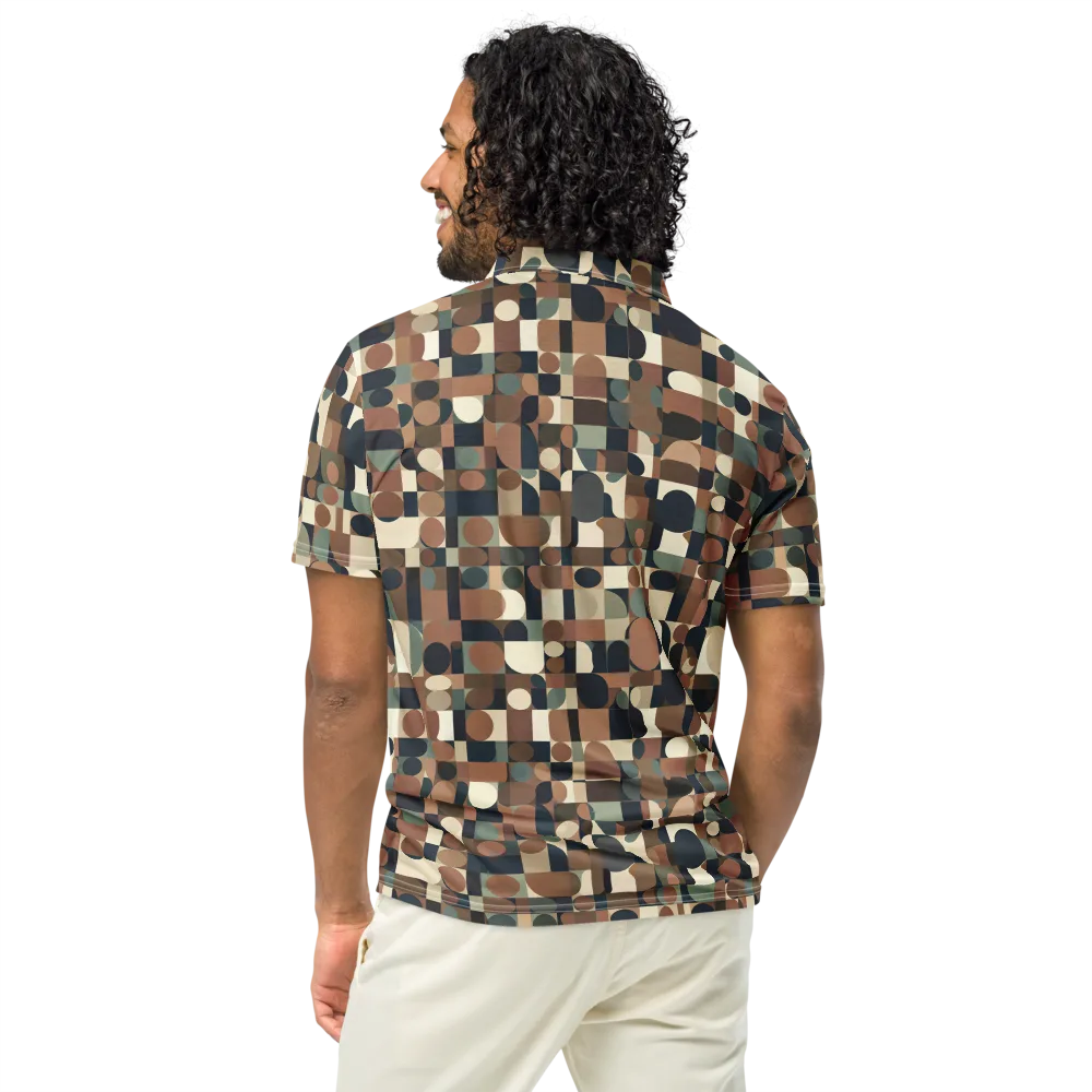 Café Geometry on Men's Slim Fit Polo Shirt — Back