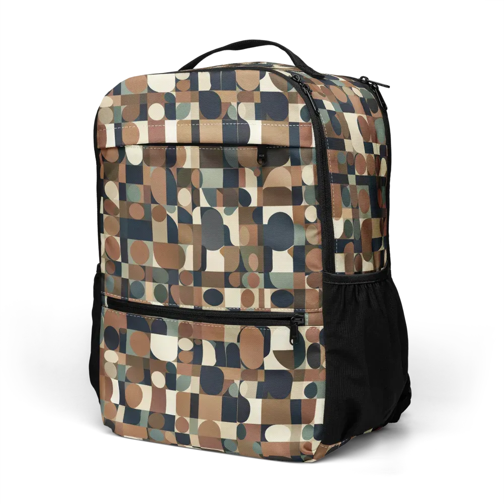 Café Geometry on Utility Backpack — Left Front