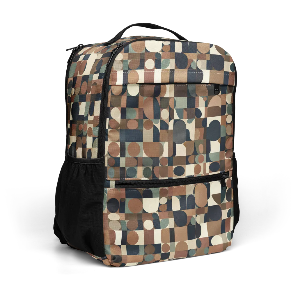 Café Geometry on Utility Backpack — Right Front