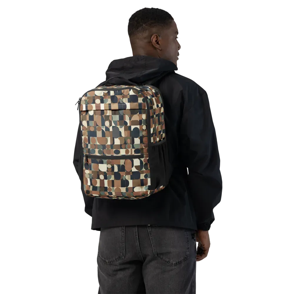Café Geometry on Utility Backpack — Back