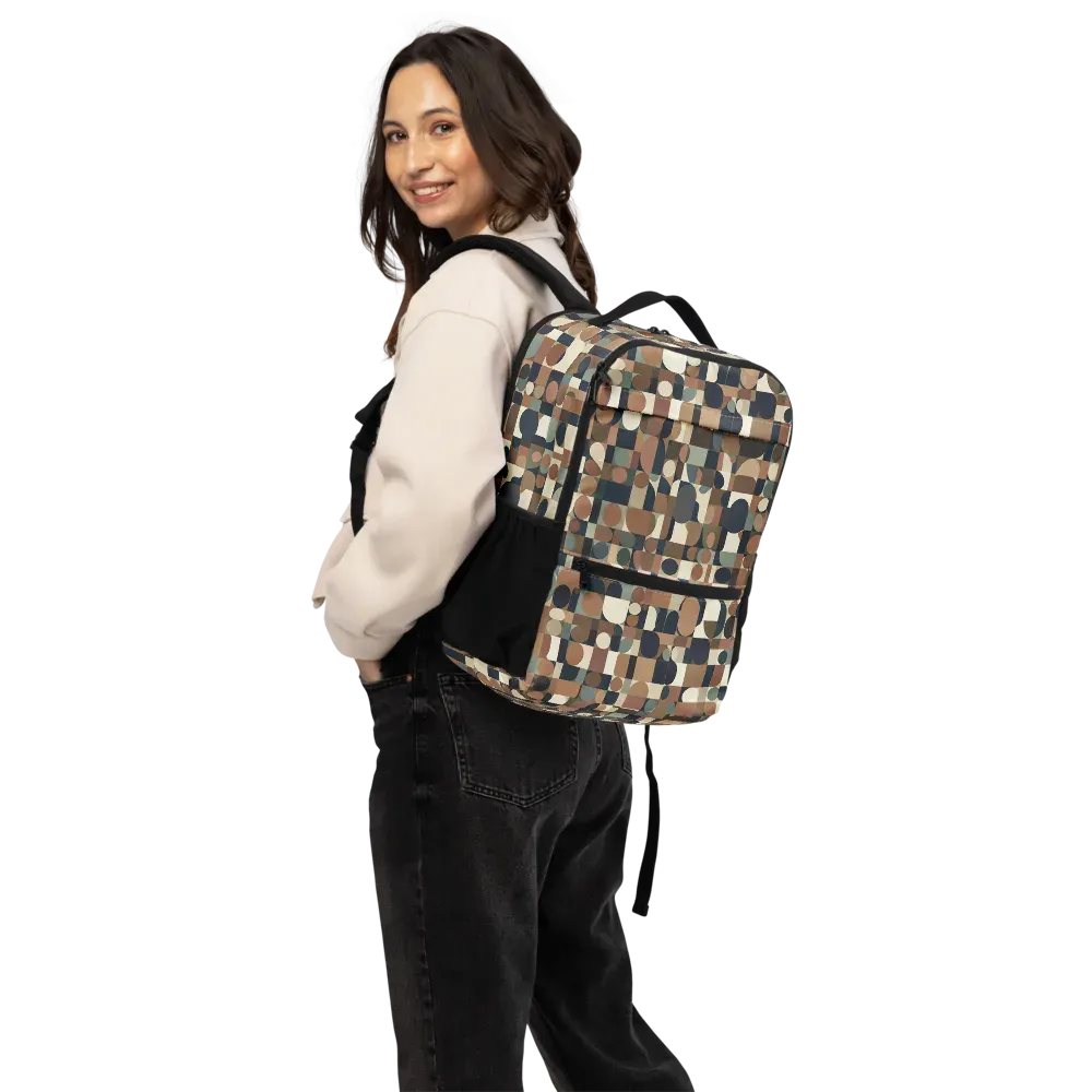 Café Geometry on Utility Backpack — Back
