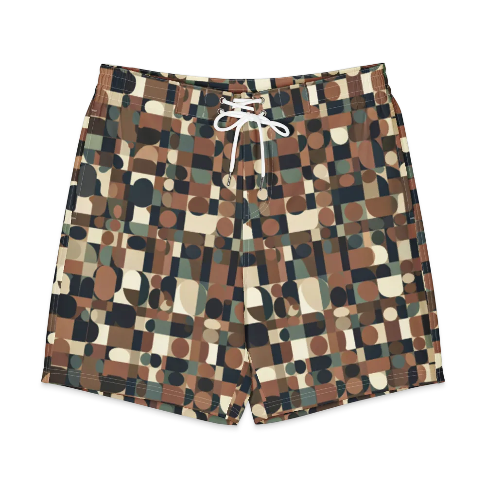 Café Geometry on Men's Board Shorts — Front