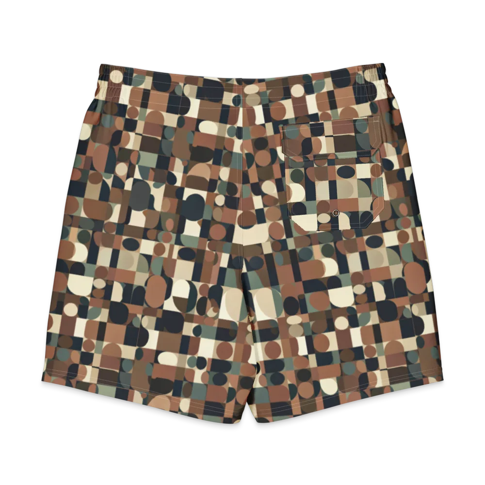 Café Geometry on Men's Board Shorts — Back
