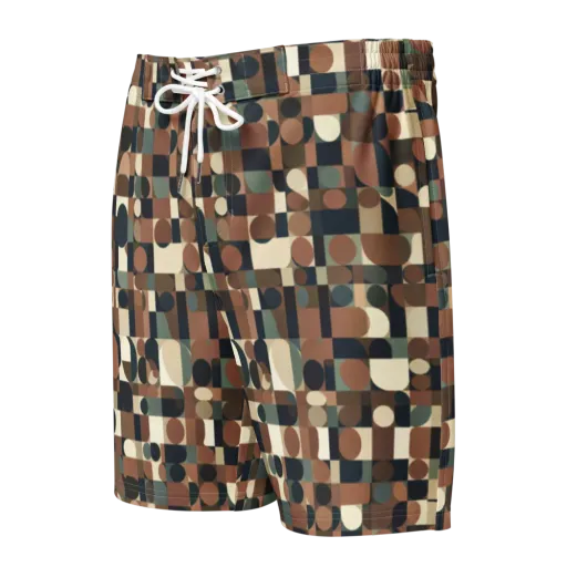 Café Geometry on a Men's Board Shorts