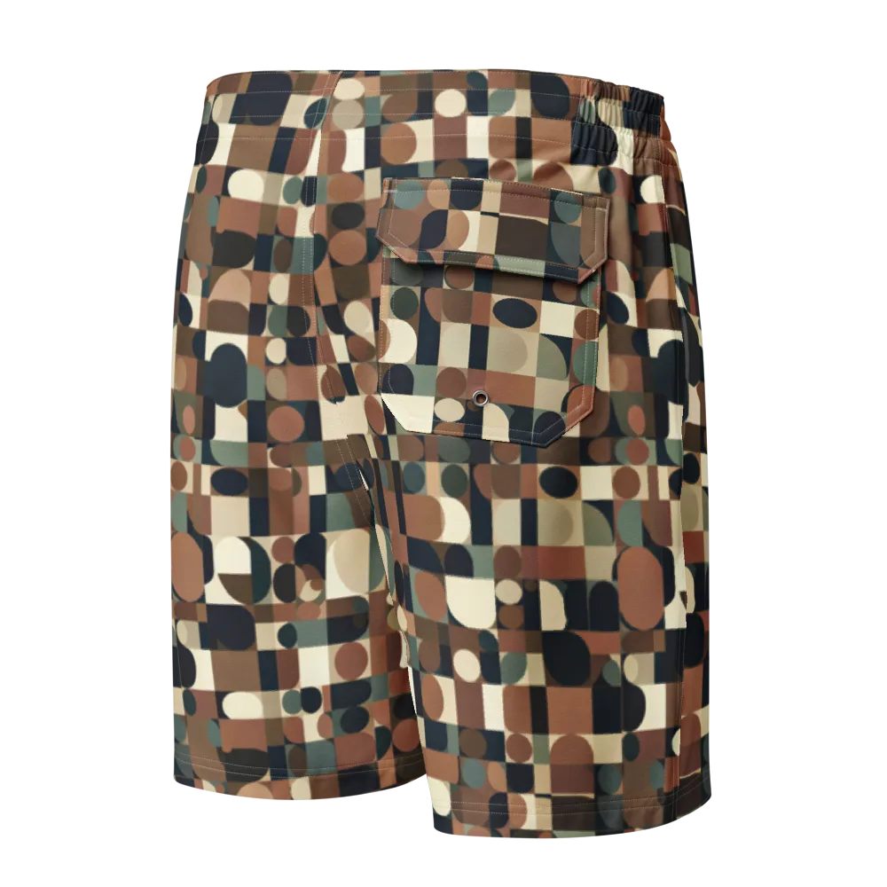 Café Geometry on Men's Board Shorts — Back