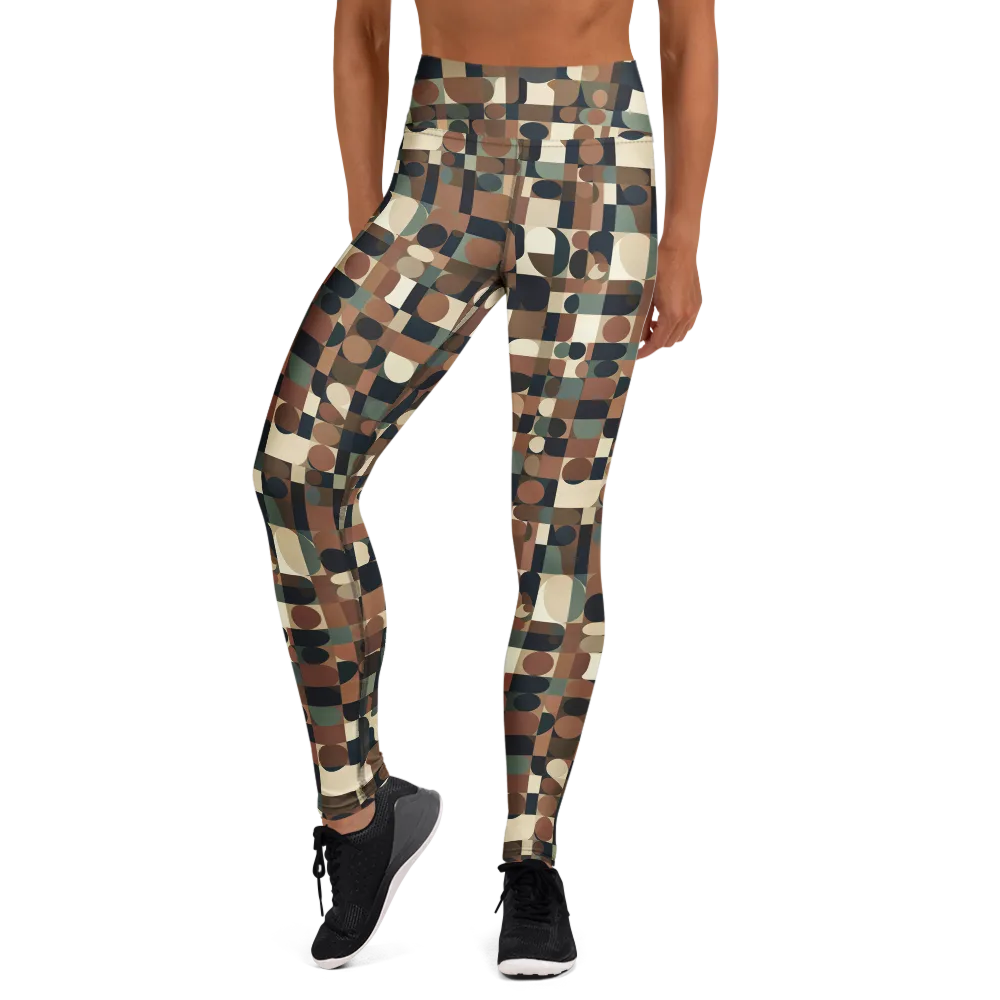 Café Geometry on Yoga Leggings — Front