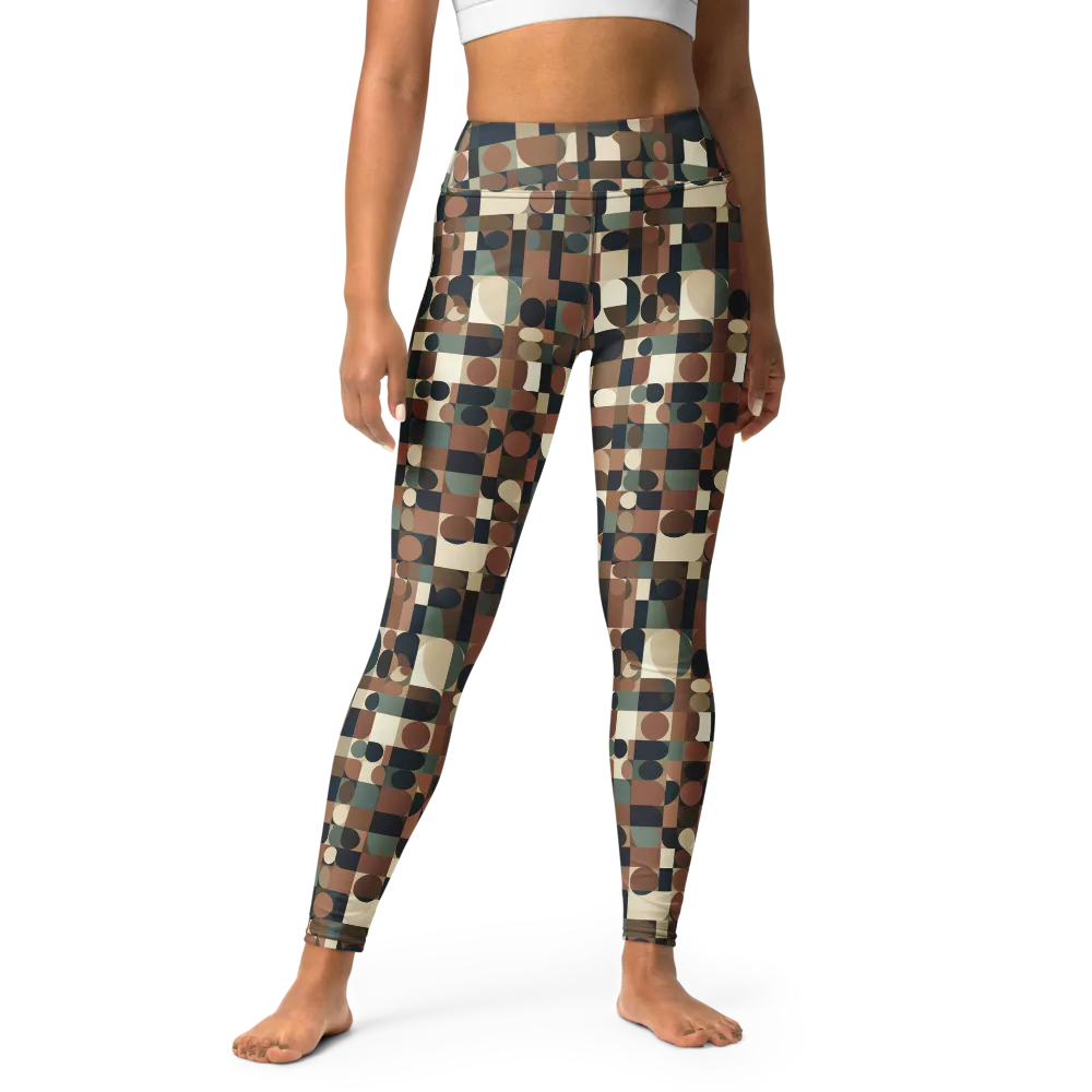 Café Geometry on Yoga Leggings — Front
