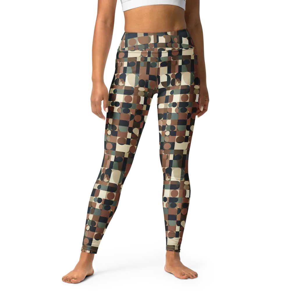 Café Geometry on Yoga Leggings — Front