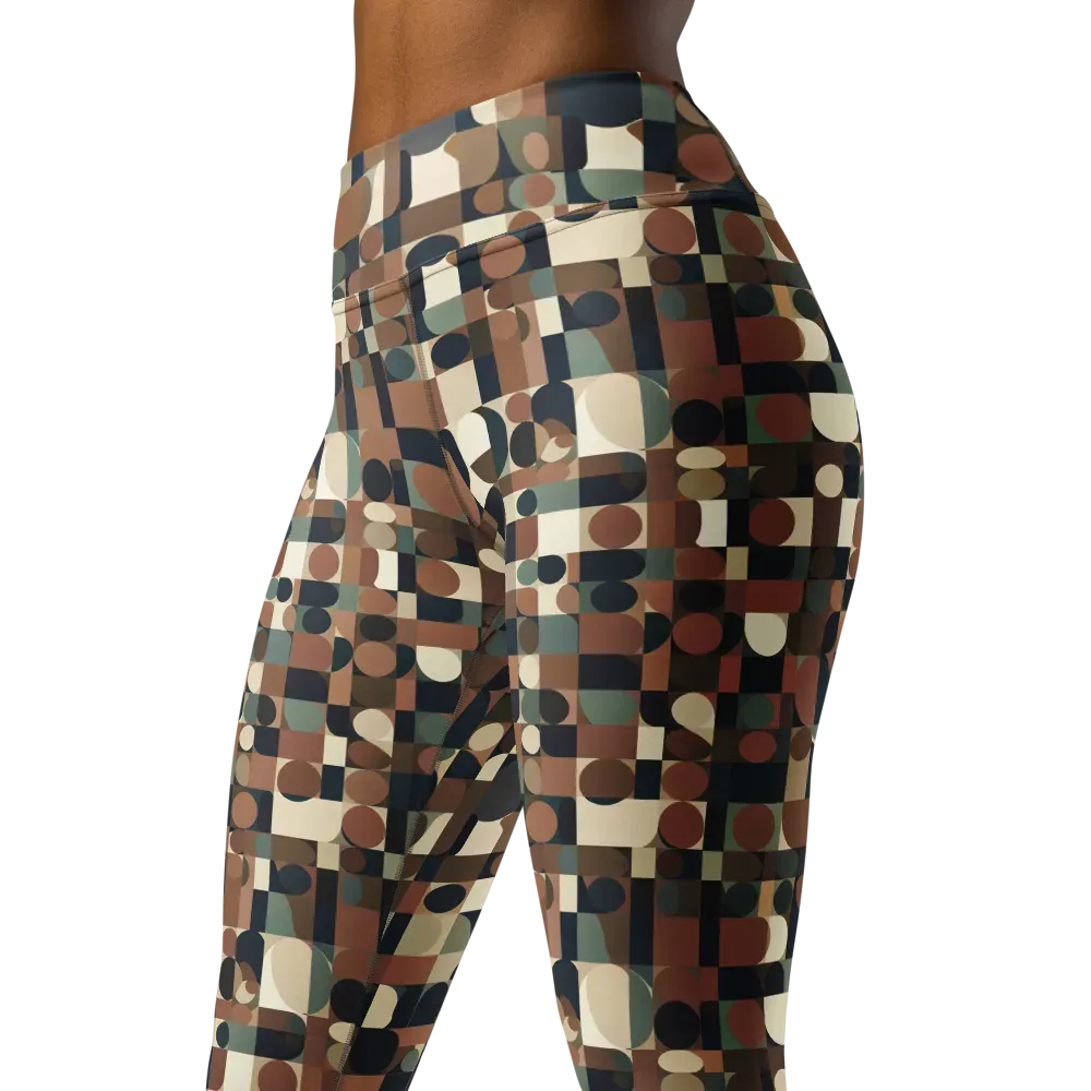 Café Geometry on Yoga Leggings — Left Front