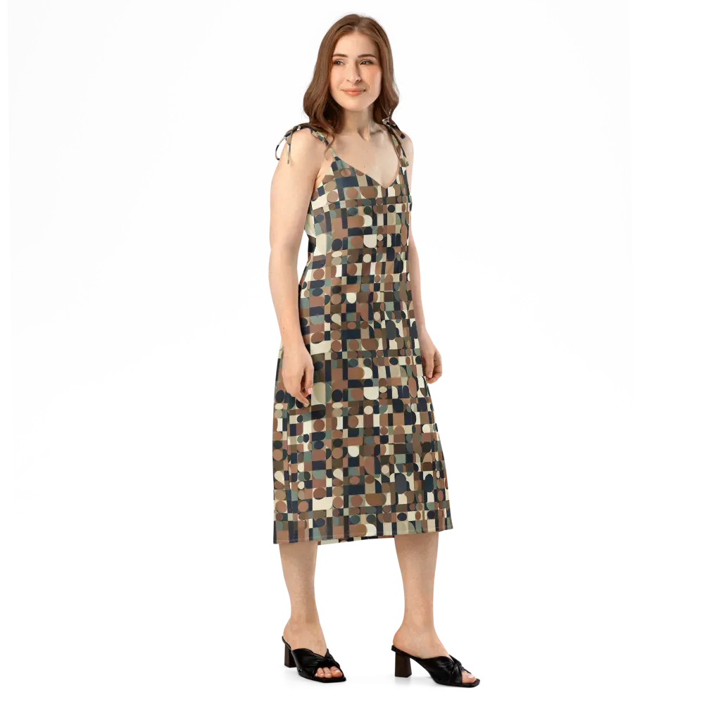 Café Geometry on Slip Dress — Right Front