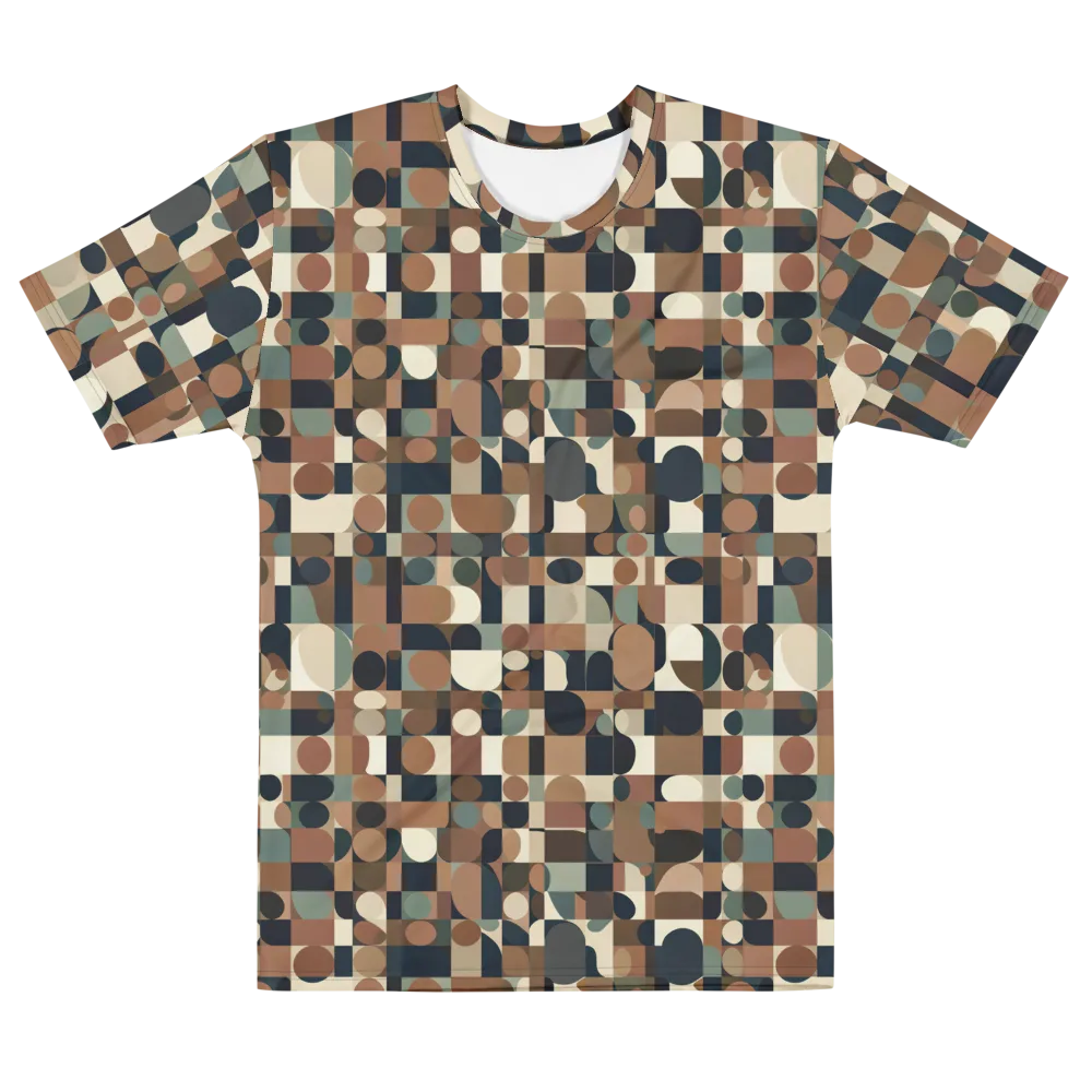Café Geometry on Men's Cotton Crew Neck T-Shirt — Front