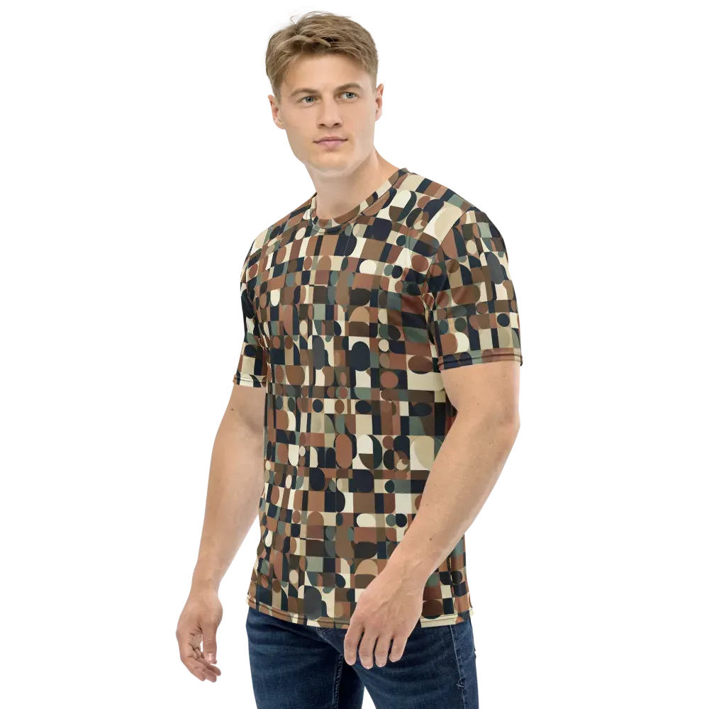Café Geometry on Men's Crew Neck T-Shirt — Left
