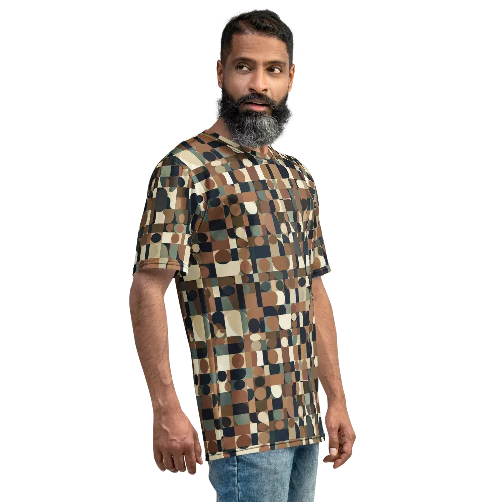 Café Geometry on Men's Crew Neck T-Shirt — Right