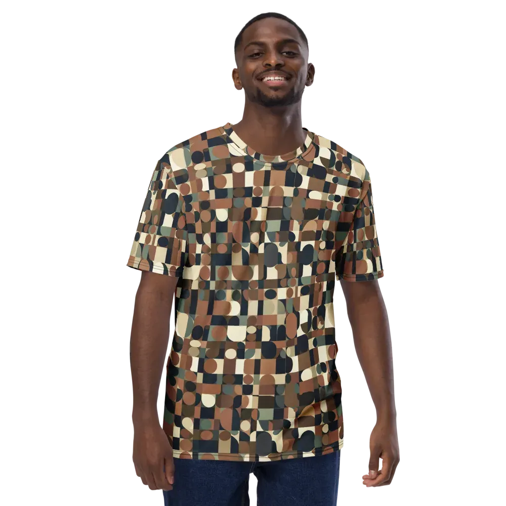 Café Geometry on Men's Crew Neck T-Shirt — Front