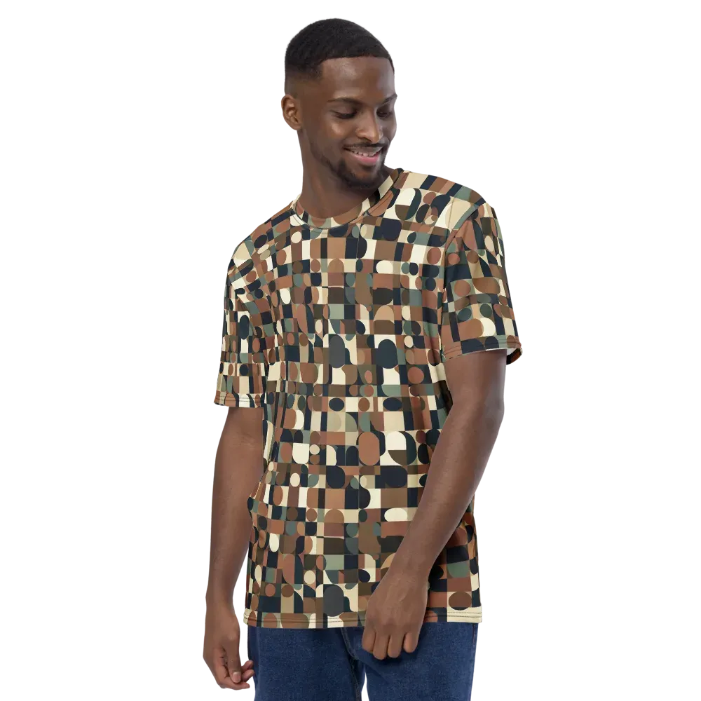 Café Geometry on Men's Crew Neck T-Shirt — Left