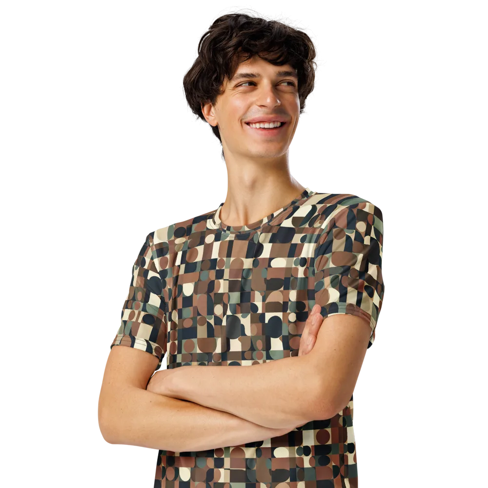 Café Geometry on Men's Crew Neck T-Shirt — Left Front