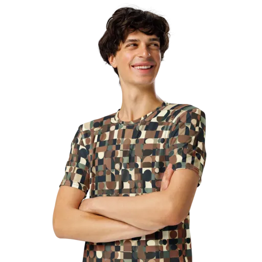 Café Geometry on a Men's Crew Neck T-Shirt