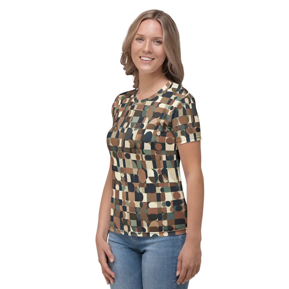 Café Geometry on Women's Crew Neck T-Shirt — Left