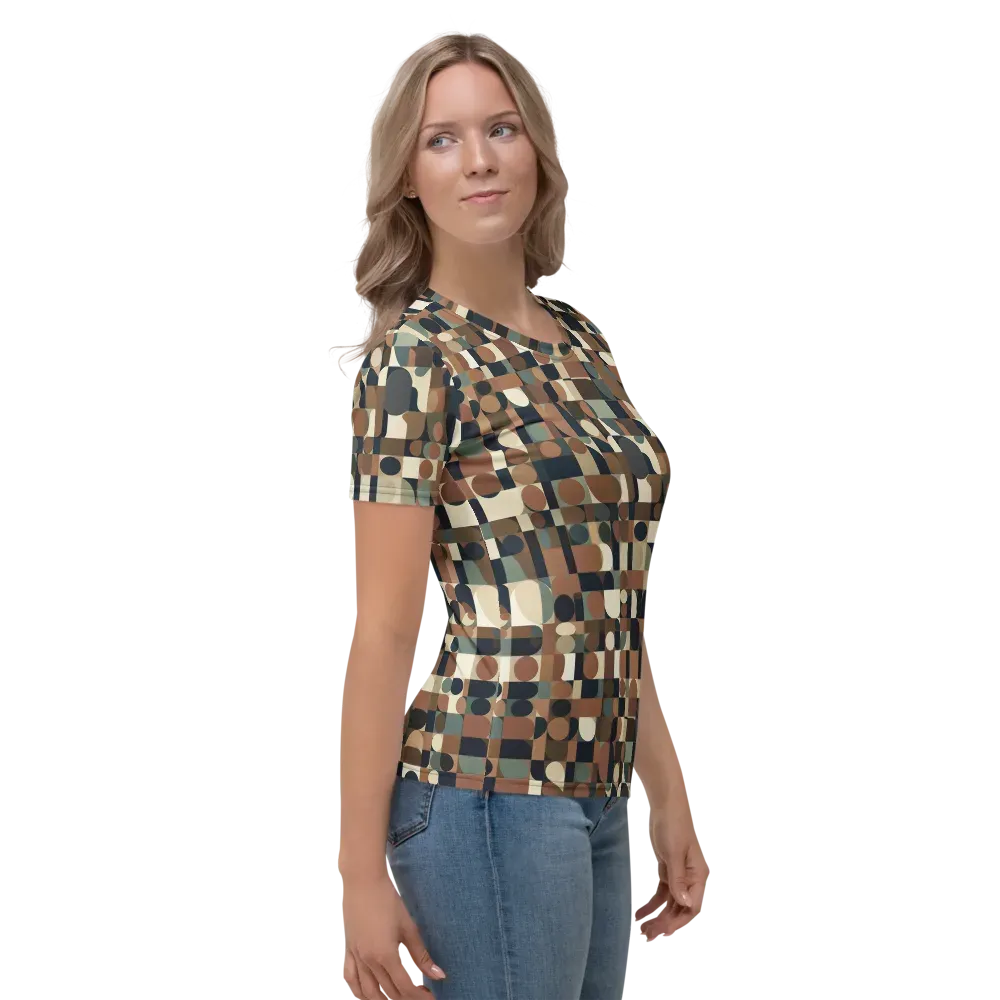 Café Geometry on Women's Crew Neck T-Shirt — Right