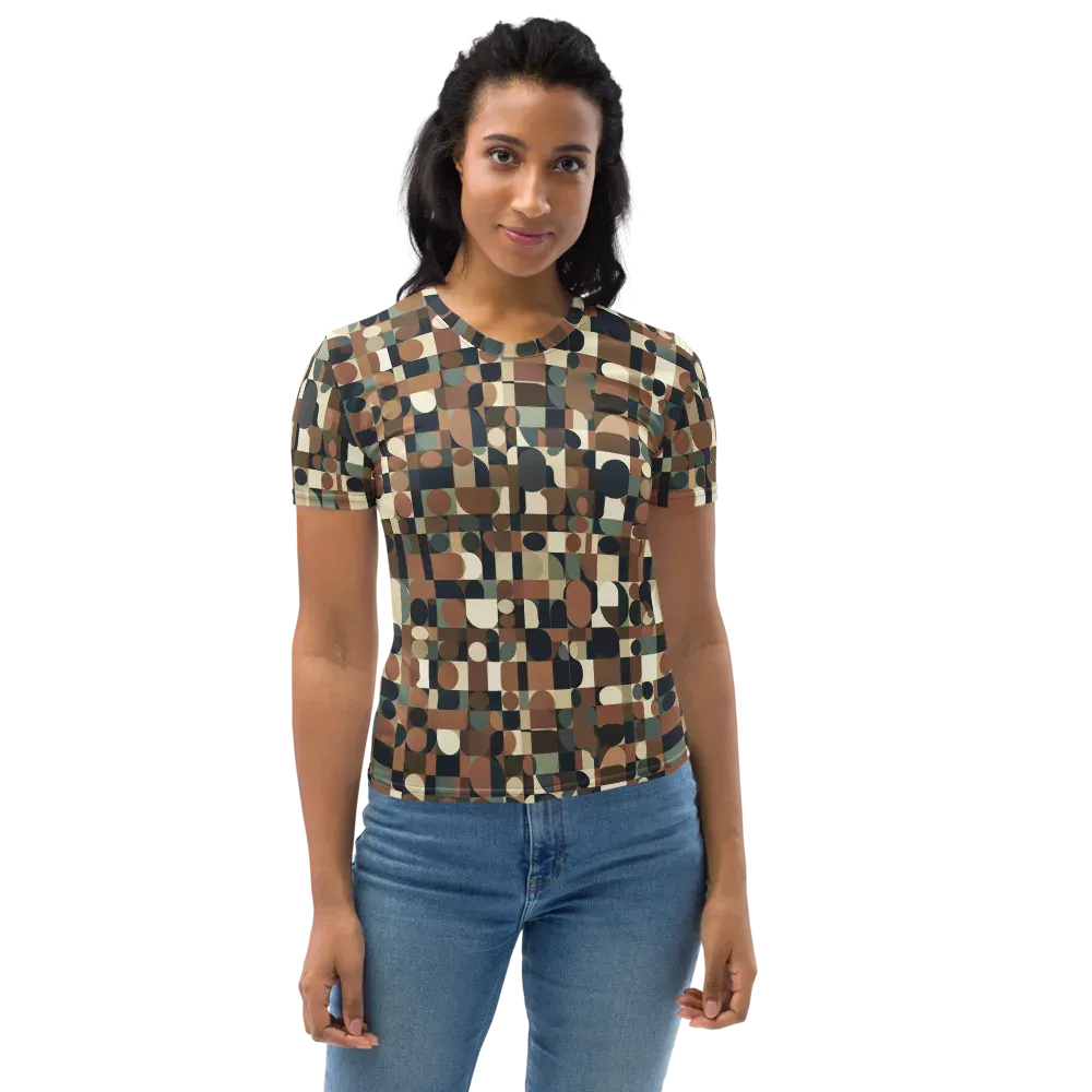 Café Geometry on Women's Crew Neck T-Shirt — Front