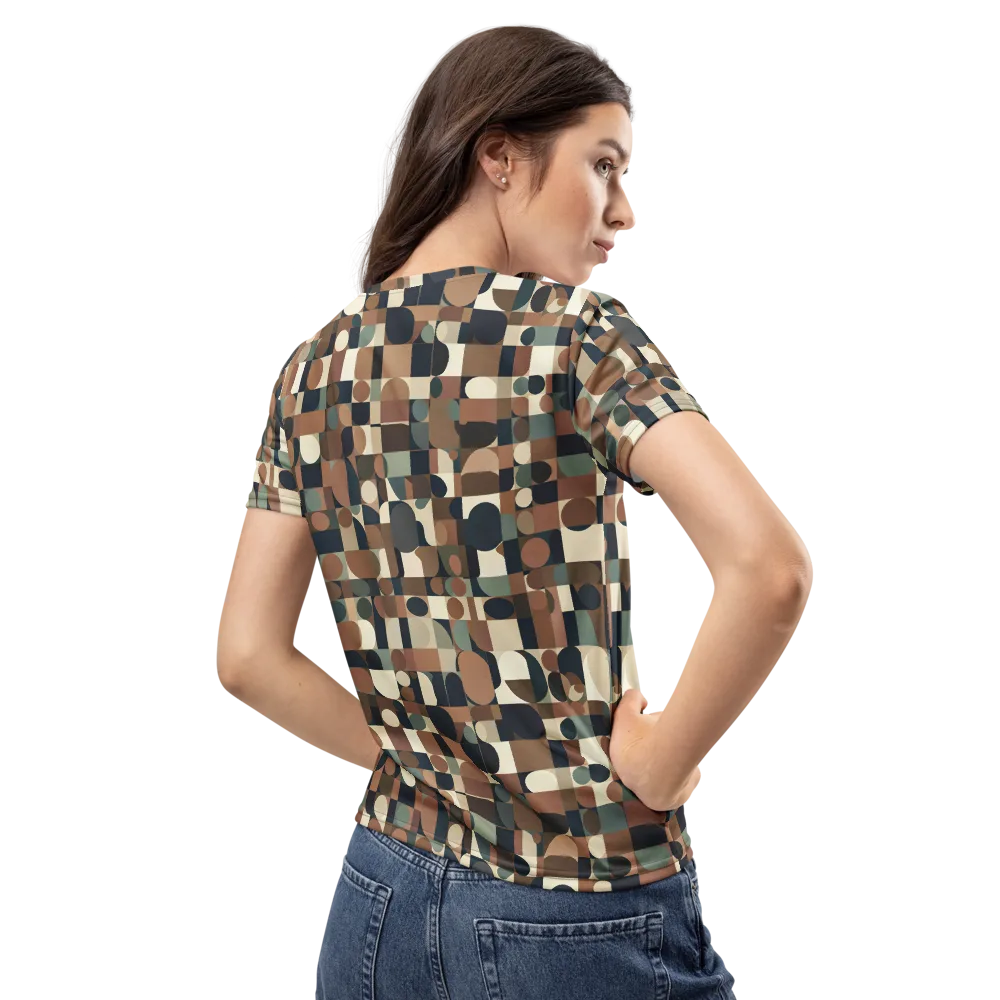 Café Geometry on Women's Crew Neck T-Shirt — Back