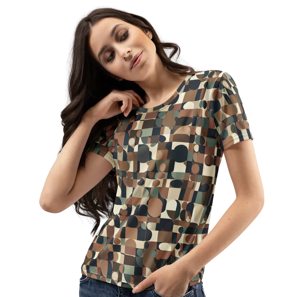 Café Geometry on Women's Crew Neck T-Shirt — Left Front