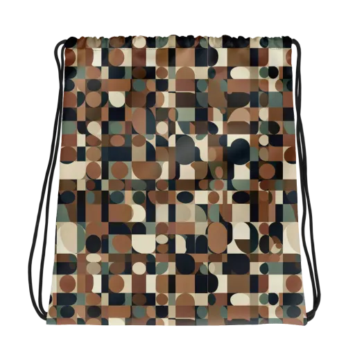Café Geometry on a Drawstring Bag