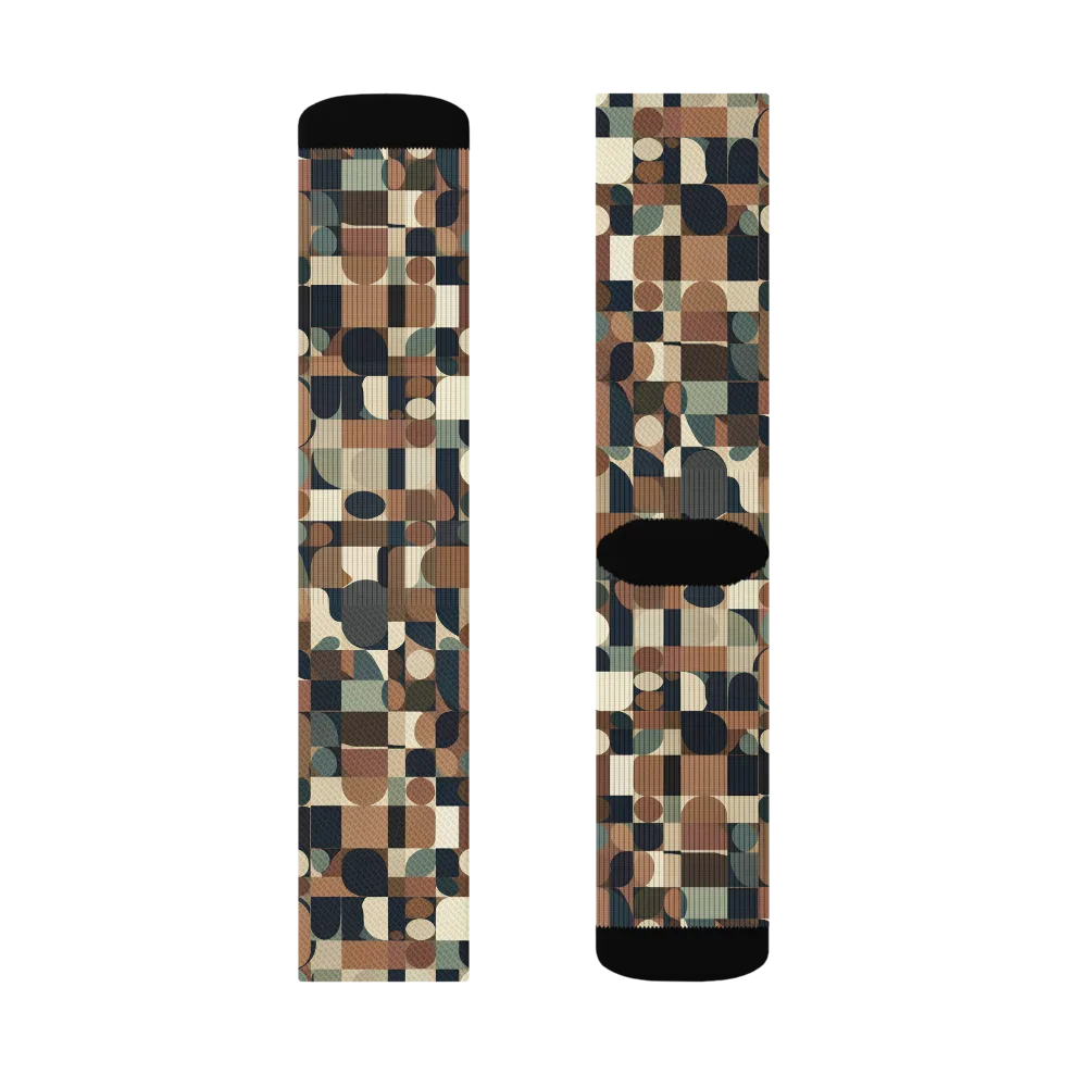 Café Geometry on Socks — Left Sock