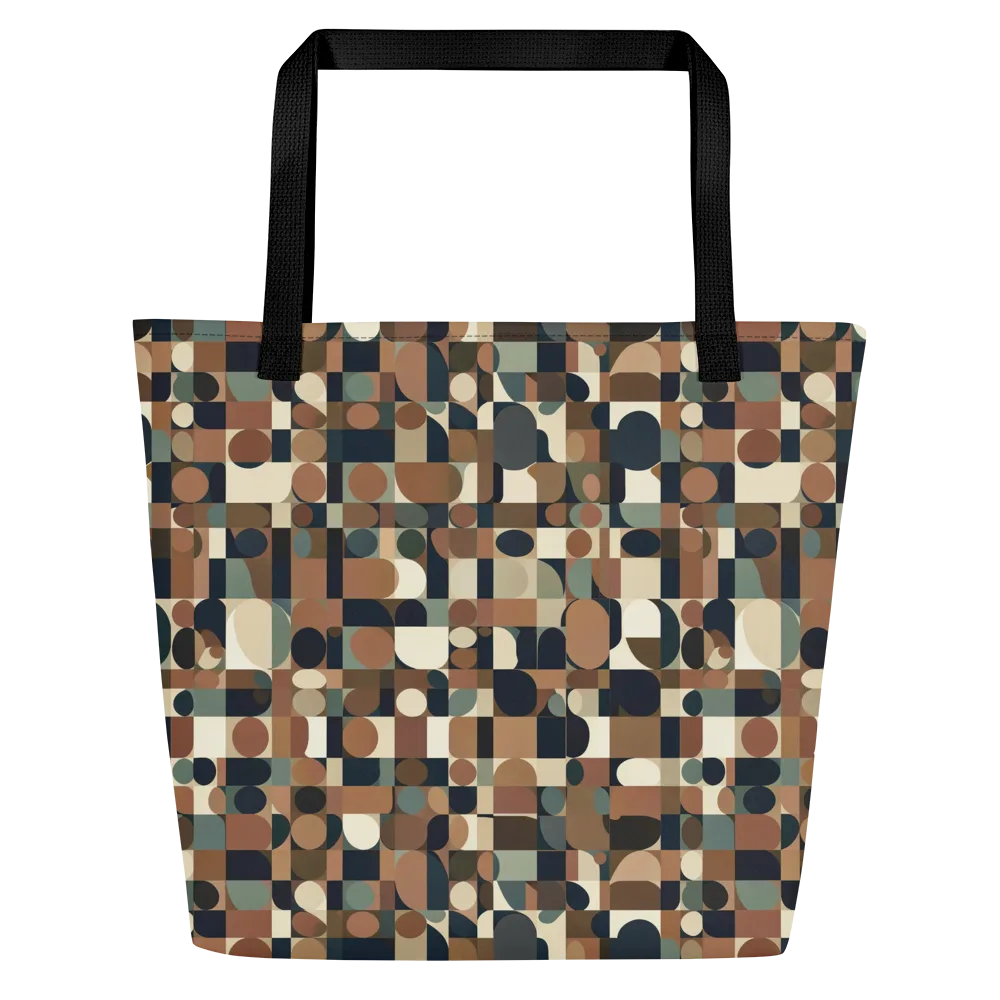 Café Geometry on Large Tote Bag W/ Pocket — Front